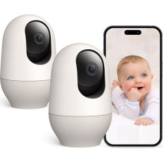 Nooie Baby Monitor 360-Degree Baby WiFi Monitor 1080P Smart Baby Monitor with Motion Tracking, IR Night Vision, 2-Way Audio & Sound Detection, Works with Alexa, SD Card and Cloud