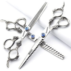 Professional Hairdressing Scissors Barber Scissors Hair Cutting 6/7 Inch High Quality Thinning Scissors & Cutting Set (7-Inch 3-Piece Set)