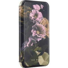 Ted Baker GLADIA Black Paper Flowers Mirror Folio Phone Case for iPhone 11 Gold Shell