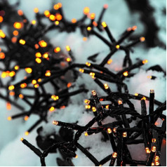 hellum LED Fairy Lights Outdoor Cluster I 15.98 m 800 LED Cluster Fairy Lights Warm White with Timer I Power Operated Fairy Lights Indoor & Outdoor I Christmas Tree Lighting with Cable <59 lm 530193