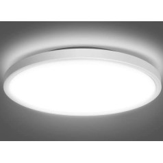 Ultra Thin 22 W Neutral White Round Ceiling Light Flicker-Free LED Wall and Ceiling Light Living Room Lamp Kitchen Lamp Bedroom Children's Room Hallway Cellar (4000 K)