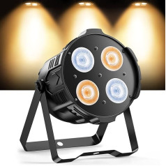 ZonQoonz 200 W COB Par Light Cold / Warm White Light Effects, 4 LED Par Headlights DMX 4/8CH with Sound Activated for Architectural Church Disco Wedding Party Halloween Christmas
