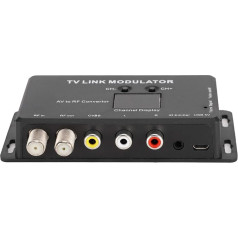 Dpofirs UHF Modulator, TM70 UHF TV Link Modulator AV to RF Converter IR Extender with Channel Display, Modulator Modulator AV to RF Converter IR Extender, Support PAL/NTSC with USB Charging Cable