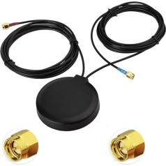 Superbat GPS + 4G LTE Combination Antenna Magnetic Mount with 3 Metre SMA Plug RG174 Cable for Car GPS Navigation System 4G GPS Charging Station IBR900/1700 Sierra Industrial Gateway Modem Mobile