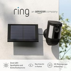Introducing Ring Spotlight Cam Pro Solar by Amazon | 1080p HD Video with HDR, 3D Motion Detection, Bird's Eye View, LED Spotlights, Self Installation