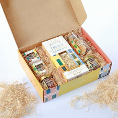Italian Deli Gift Box with Pasta, Pesto Genovese, Red Pesto, Dried Porcini Mushrooms, Pandolcini - Stylish Gourmet Gift