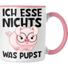 Trendation - Vegan Gift Funny Mug Vegetarian Gift Idea Mug Funny for Gift Set or Gift Box (Pink)
