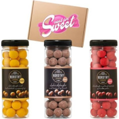 Nordthy 3 x 300 g Liquorice Ball Gift Set - Gourmet Liquorice with Passion Fruit, Raspberry and Salt Caramel Flavour