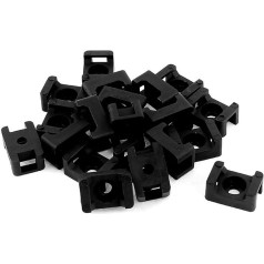 Kafton Cable Tie Cradle 17.8 x 12.7 x 8.2 mm Black Cable Tie Base Zip Tie Wrap Saddle Clip Clamp Wire – Pack of 100