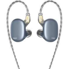 Yinyoo BLON BL-MAX In-Ear Headphones, Dual Dynamic Drivers In-Ear Headphones with 10mm Carbon Diaphragm and 6mm Lightweight Diaphragm Wired Headphones with Zinc Alloy (Blue, No Mic)