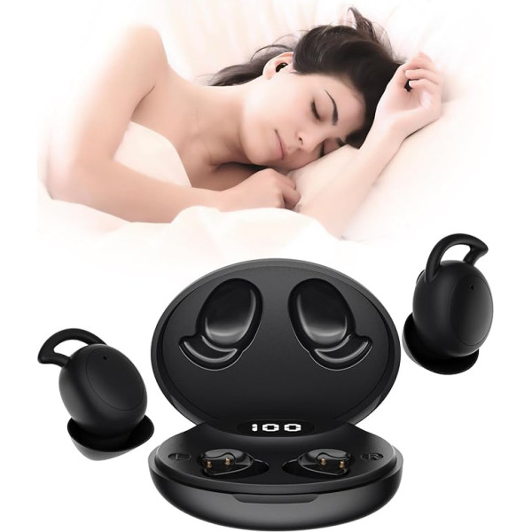 IFECCO Sleep Headphones with LED Display, Bluetooth 5.3 Sleep Headphones, Invisible Sleep Earphones for Side Sleepers, Mini Headphones for Sleeping, Earbuds for Sleep Exercise, Yoga and Travel