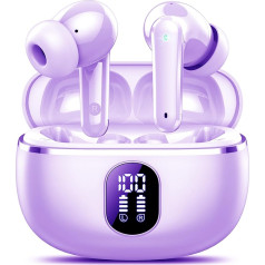 vamout Bluetooth Headphones, Wireless Bluetooth 5.3, 2024 In-Ear Headphones, 50H Deep Bass, 4 ENC Noise Cancelling Mic, IPX7 Waterproof Earphones, USB-C (Purple)