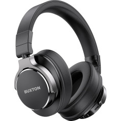 Buxton Bluetooth Headphones, Wireless Noise Cancelling, 22 Hours Battery Life, with Built-in Microphone, Optimized for Phone Calls, Google Assistant and Alexa, Black 9800