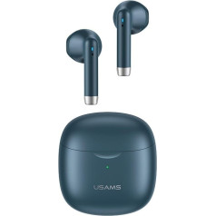 Bluetooth Headphones In-Ear Wireless with Powerful Bass with USB-C Quick Charge BT 5.0 HiFi 3D Stereo Sound True Wireless Earbuds with Integrated Microphone Touch Control Super Mini (Blue)