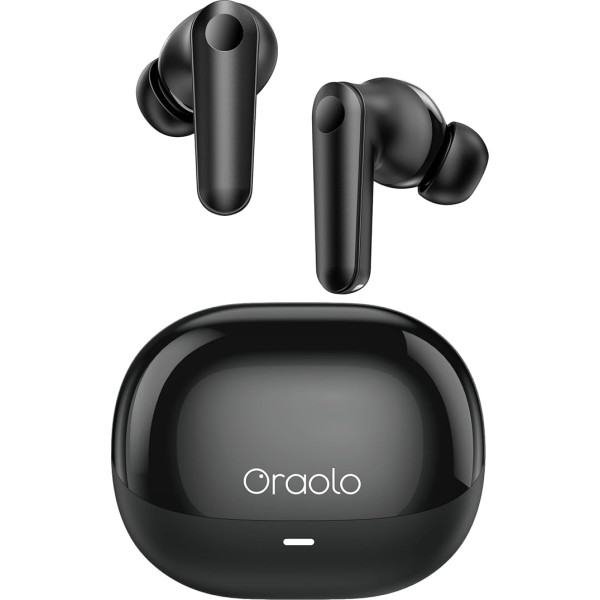 oraolo Bluetooth Headphones, Bluetooth Headphones, In-Ear Wireless Headphones with Clear Calls, IPX6, Bluetooth 5.4 Stereo Hi-Fi Headphones for Sports, Gym, Black