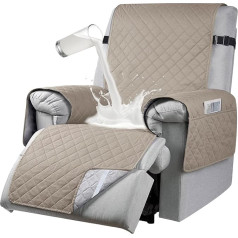 aolceth Armchair Protector for TV Chair, Waterproof Recliner Chair Protector with Pockets, Armrest, 1 Seater Chair Cushion, Anti-slip Chair Cover for Furniture Protection
