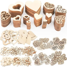 VGOODALL Decorative Wooden Hearts, Pack of 500 Wooden Disc Heart Confetti For Crafts DIY For Wedding Decoration Table Christmas Birthday Christening Valentine's Day Gift Tag