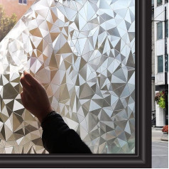 Zindoo Window Film, Self-Adhesive Decorative Opaque Privacy Film, Glue-Free, Good Privacy Protection for Bathroom, Shower Cubicle as well as Doors, Changing Rooms and Conference Rooms, 90 x 200 cm