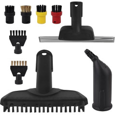 9 pieces for Kärcher steam cleaner accessories, hand nozzle spare parts 2.884-280.0, round brush, window squeegee, joint brushes, accessories for Kärcher steam cleaner, for Kärcher SC1 SC2 SC3 SC4 SC5