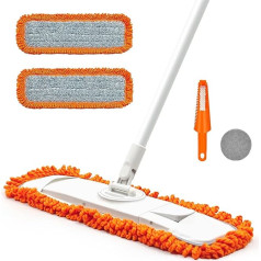 JEHONN Mop Floor Mop with 2 Microfibre Mop Pads, 127 cm Flat Mop for Hardwood, Laminate, Tiles, Marble