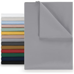 Blumtal Flat Sheet 320 x 275 cm - Easy care bed sheet made from soft brushed microfibre fabric, no elastic, grey