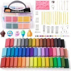 Shuttle Art Polymer Clay Set, 50 Farben Knete Set, Modelliermasse ofenhärtend, 19 Schnitzwerkzeuge und 10 Arten Zubehör, Kinderknete, Modellierknete