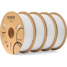 ELEGOO PLA Filament 1.75 mm White 4 kg, 3D Printer Filament Dimensional Accuracy +/- 0.02 mm, 4 kg Cardboard Spool Filament, 3D Printing Materials, Fits Most FDM 3D Printers