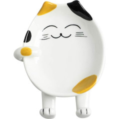 Lurrose Ceramic Cat Spoon Rest Ceramic Spoon Holder Cat Kitchen Accessories for Home Kitchen Restaurant (Yellow)