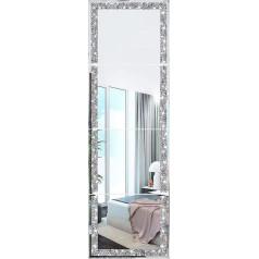 Meetart Full Length Full Length Wall Mirror, Crystal Crush Diamond Wall Mirror, 14 x 11 Inch, 4 Pieces, Frameless Glass Makeup Mirror for Home Decoration, Room Decor, Wall Decor