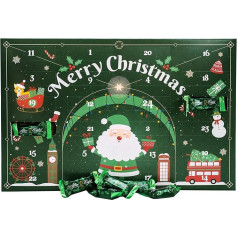 Advent Calendar 2024 with Chocolate Figures with Mint Filling, Winter Pralines, Gluten-Free Dark Chocolate Chocolates, Christmas Calendar for Mint Lovers, Pack of 1 (1 x 196 g)