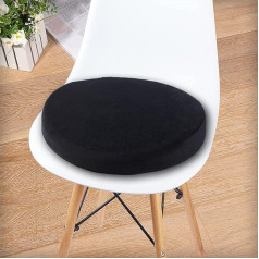 Big Hippo Seat Cushion Round Memory Foam Round Seat Cushion Super Soft Chair Cushion Round Seat Pad for Hips, Coccyx, Suitable for Home, Car Seat, Office Chair & All Chairs (Black)