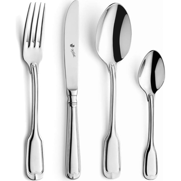Paul Wirths Children's Cutlery Augburger Faden, 4-Piece Learning to Eat Cutlery, Children's Spoon, Children's Fork & Children's Knife, Dishwasher Safe