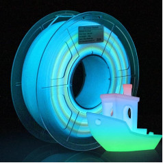 iSANMATE Glow in The Dark Rainbow Filament 1.75 PLA, Glow Rainbow 3D Printer Filament, Fluorescent Multicoloured PLA Filament, Dimensional Accuracy +/- 0.02 mm, 1 kg/Spool