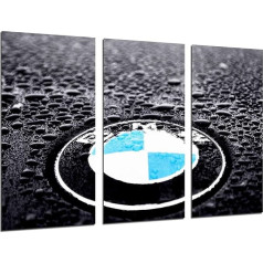 Wall Picture BMW Logo, BMW Symbol, Cars, Motorcycles, 97 x 62 cm, Wooden Print, XXL Format, Art Print, Ref.26472