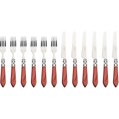 BUGATTI alc3 m-s4280 Aladdin Dessert Cutlery Set 12-Piece Stainless Steel / ABS Bordeaux 36 x 26 x 4 cm