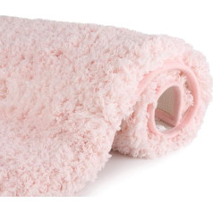 Soft Shaggy Bath Mat, Water Absorbent, Thick, Non-Slip and Plush Bath Mat for Bathroom, Rose