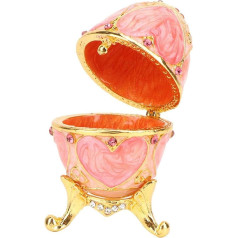 Hztyyier Hand Painted Enamelled Faberge Egg Style Decorative Jewellery Box Sparkling Unique for Home Decoration