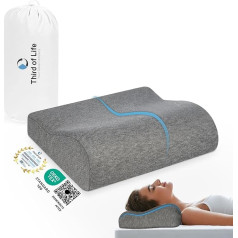 Neck Pillow Aeroplane, Orthopaedic Travel Pillow ONDA, Neck Support Pillow for Neck Pain, Soft Memory Foam Pillow for Children, Adults, Allergy Sufferers, Small Neck Pillow Car