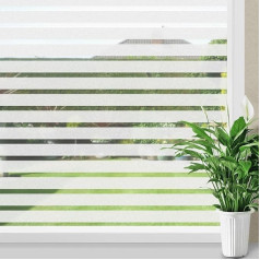 Fueegue Window Film with Striped Pattern Privacy Film Window with Static Adhesion Frosted Glass Film Window Pictures Self-Adhesive Opaque