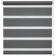 Deco Company Duo Roller Blind, Double Roller Blind, Roller Blind for Windows, No Drilling Required, All Mounting Parts Included, Polyester, Anthracite, 100 x 150 cm
