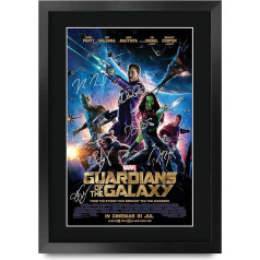 HWC Trading A3 FR Guardians of the Galaxy 1 Chris Pratt and Cast Gifts Printed Poster Autograph Picture for Film Memorabilia Fans - A3 Framed