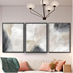 KAIDAARTLH Abstract Geometric Picture on Canvas, Modern Pictures Abstract Line, Prints on Canvas, Nordic Modern Pictures for Living Room, Bedroom, Frameless (Line 3, 3 x 50 x 70 cm)