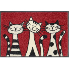 wash+dry Door Mat Three Cats 40 x 60 cm Washable for Indoor and Outdoor Use