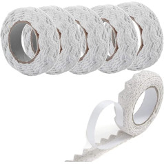 6 Rolls Lace Ribbon Vintage White Decorative Lace Self-Adhesive White Decorative Ribbon Lace Ribbon Border Decorative Ribbon White Self-Adhesive Lace Trim White Fabric Ribbon Ribbons for Crafts