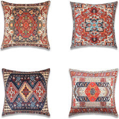 VANJOROY Cushion Covers 45 x 45 cm, Velvet Bohemian Decorative Throw Pillow Case for Sofa Couch Living Room Bedroom Invisible Zipper (Boho C)