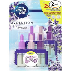 Ambi Pur 3Volution Home Fragrance 2 Refills for Electric Airships, Lavender Scent, Odour Elimination, Up to 90 Days of Refill Fragrance