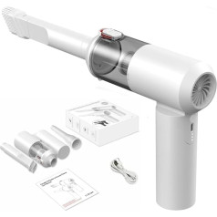 YancioGZ Mini Cordless Vacuum Cleaner Powerful Foldable Vacuum Cleaner 2-in-1 Handheld Vacuum Cleaner for Car and Home (White)