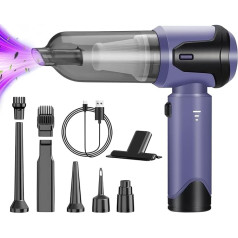 Aischens Strong Handheld Vacuum Cleaner 16000 Pa, Portable 6000 mAh Battery with USB-C Quick Charge Brushless Motor, Multifunctional Air Compression Suction Bubbles Air for Home Car Pet