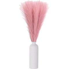 sourcing map 6 x Artificial Pampas Grass Decorations 18 Inch Fluffy Pampas Grass Decoration Flower Arrangement for Home Wedding Decorations Rose Pink