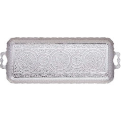 Rectangular Turkish Coffee Tea Drinks Tray (Small Tray) (Pack of 13) (Silver)